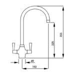 Abode Astral Twin Lever Mono Sink Mixer Chrome
