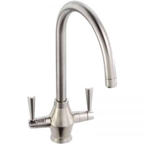 Abode Astral Twin Lever Mono Sink Mixer Brushed Nickel