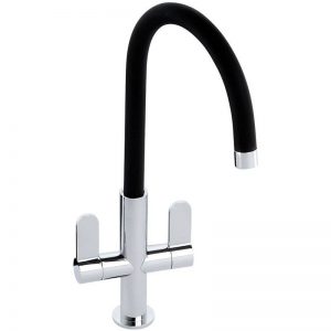 Abode Linear Nero Sink Mixer with Coloured Spout Chrome/Black