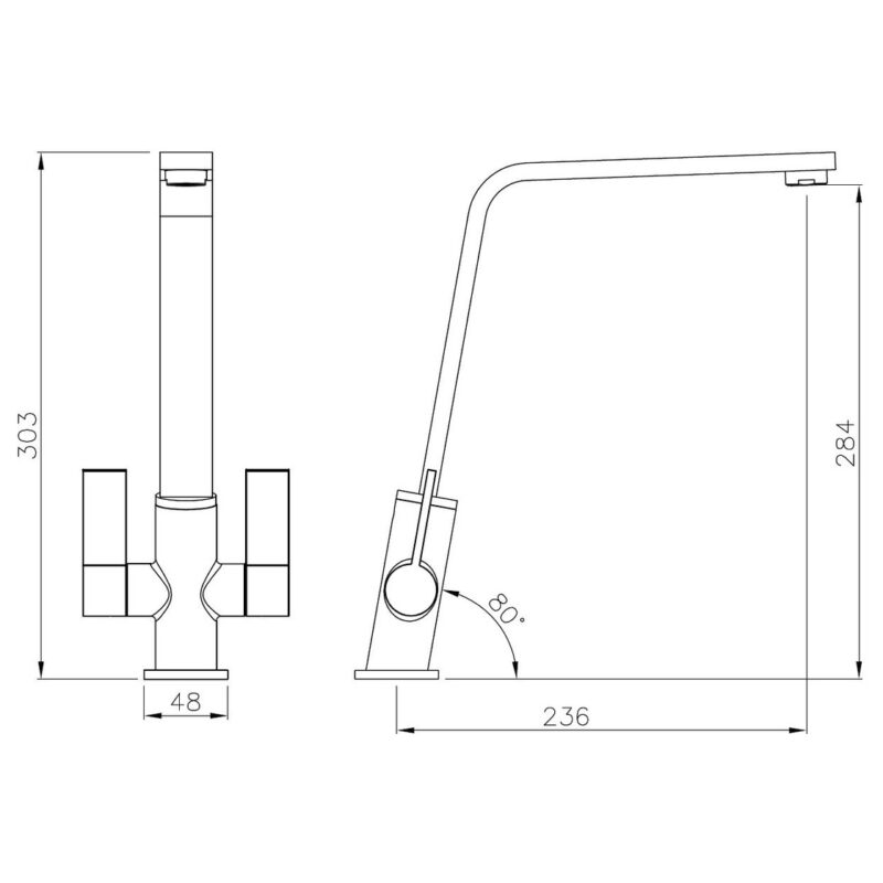 Abode Linear Flair Monobloc Kitchen Mixer Tap Chrome