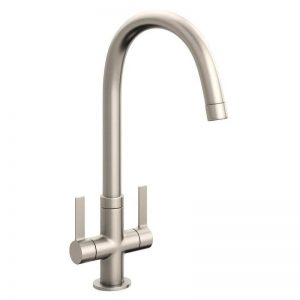 Abode Pico Twin Lever Mono Sink Mixer Brushed Nickel