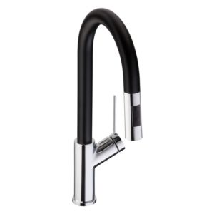 Abode Virtue Nero Kitchen Mixer Tap with Pull Out Chrome