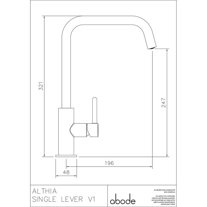 Abode Althia Single Lever Mono Sink Mixer Brushed Nickel