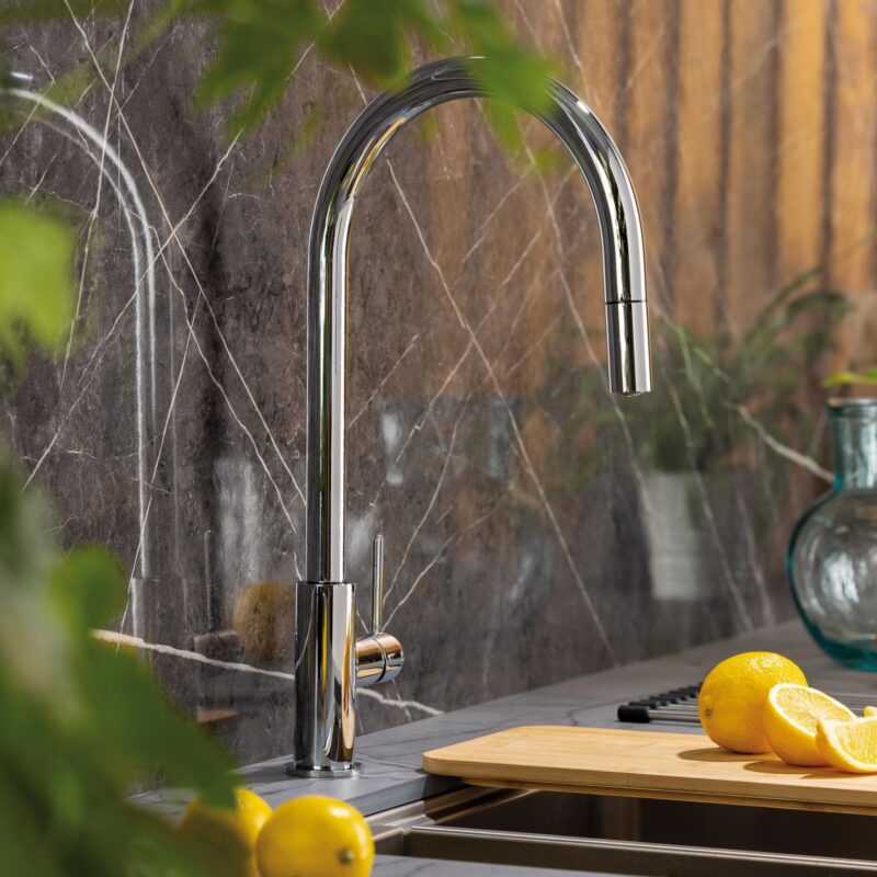 Abode Althia Mixer Kitchen Tap with Pull Out Chrome