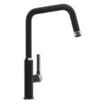 Abode Hex Single Lever Kitchen Mixer Tap Brushed Nickel/Black