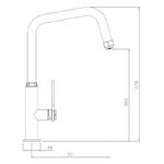 Abode Hex Single Lever Kitchen Mixer Tap Brushed Nickel/Black
