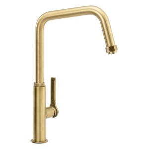 Abode Hex Single Lever Kitchen Mixer Tap Antique Brass