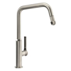 Abode Hex Single Lever Kitchen Mixer with Pull Out Brushed Nickel