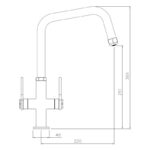 Abode Hex Monobloc Kitchen Mixer Tap Brushed Nickel
