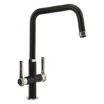 Abode Hex Monobloc Kitchen Mixer Tap Brushed Nickel/Black
