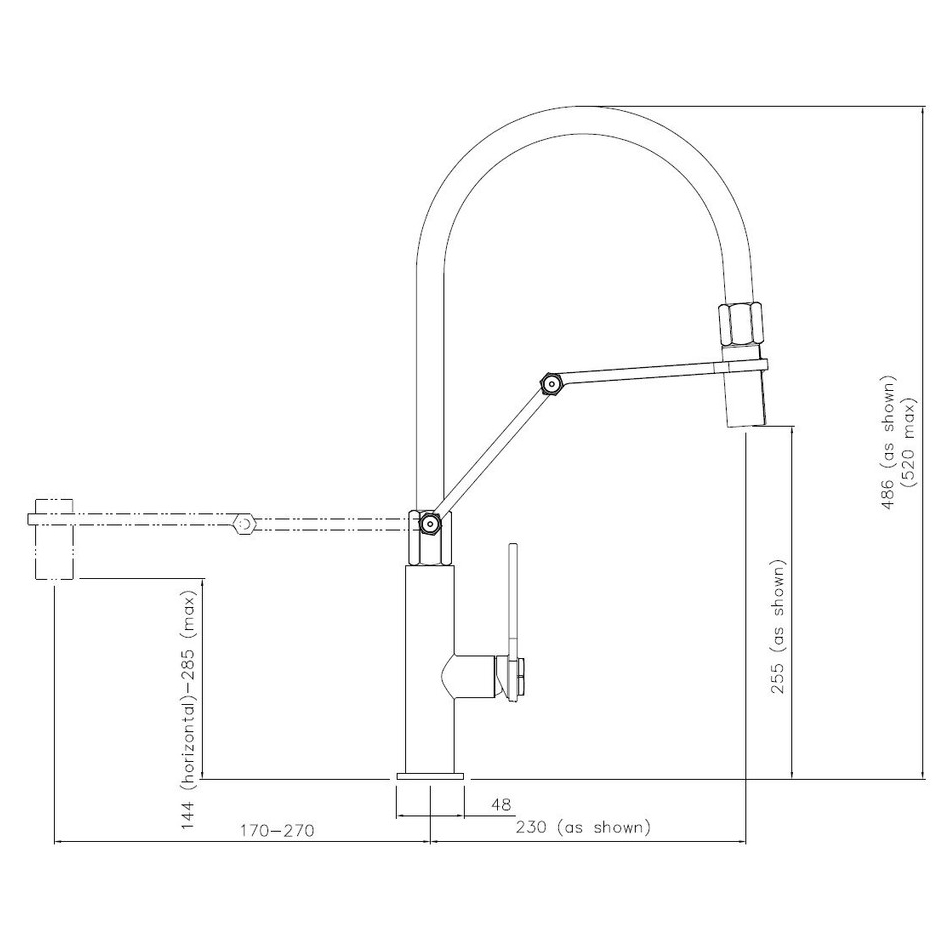 Abode Hex Professional Kitchen Mixer Tap Brushed Nickel