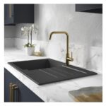 Abode Althia Single Lever Kitchen Mixer Tap Brushed Brass