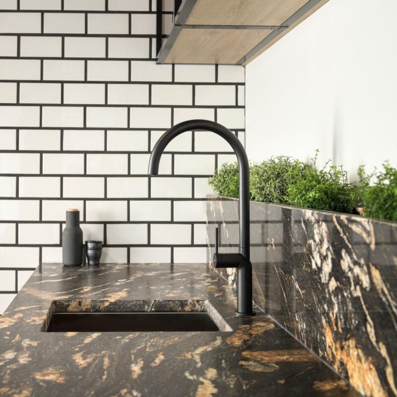 Abode Tubist Single Lever Kitchen Mixer Tap Matt Black