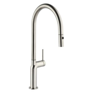 Abode Tubist Single Lever Kitchen Mixer with Pull Out Brushed Nickel