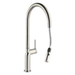 Abode Tubist Single Lever Kitchen Mixer with Pull Out Brushed Nickel