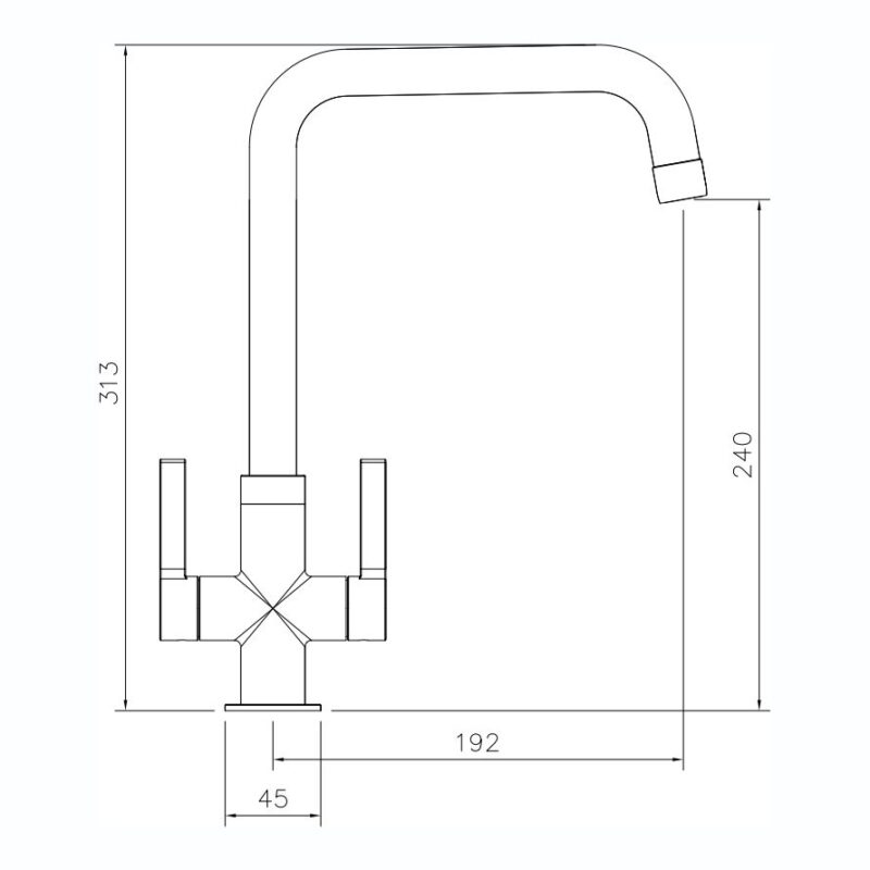 Abode Pico Quad Monobloc Kitchen Mixer Tap Brushed Nickel
