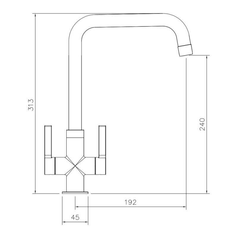 Abode Pico Quad Monobloc Kitchen Mixer Tap Brushed Brass
