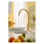 Abode Globe Monobloc Kitchen Mixer Tap Brushed Brass