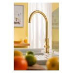 Abode Globe Monobloc Kitchen Mixer Tap Brushed Brass