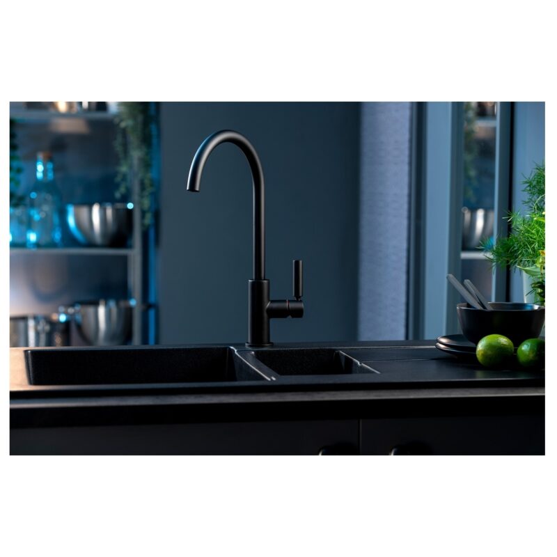 Abode Globe Single Lever Kitchen Mixer Tap Matt Black