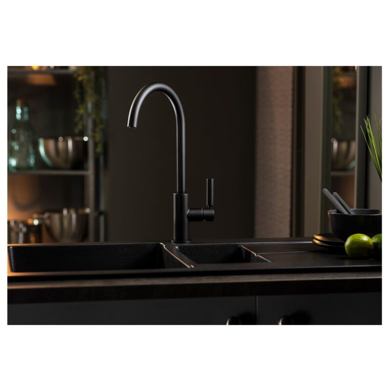 Abode Globe Single Lever Kitchen Mixer Tap Matt Black