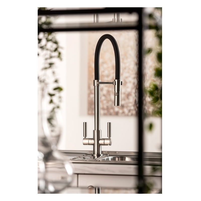Abode Globe Professional Kitchen Mixer Tap Brushed Nickel