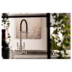 Abode Globe Professional Kitchen Mixer Tap Brushed Nickel
