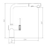 Abode Fraction Pull-Out Kitchen Mixer Tap Matt Black