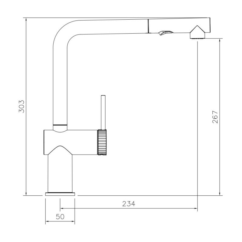 Abode Fraction Pull-Out Kitchen Mixer Tap Matt Black