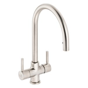 Abode Zest Monobloc Pull-Out Kitchen Mixer Tap Brushed Nickel