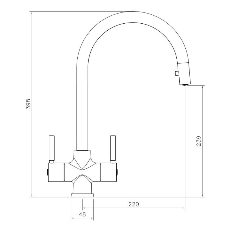 Abode Zest Monobloc Pull-Out Kitchen Mixer Tap Brushed Nickel