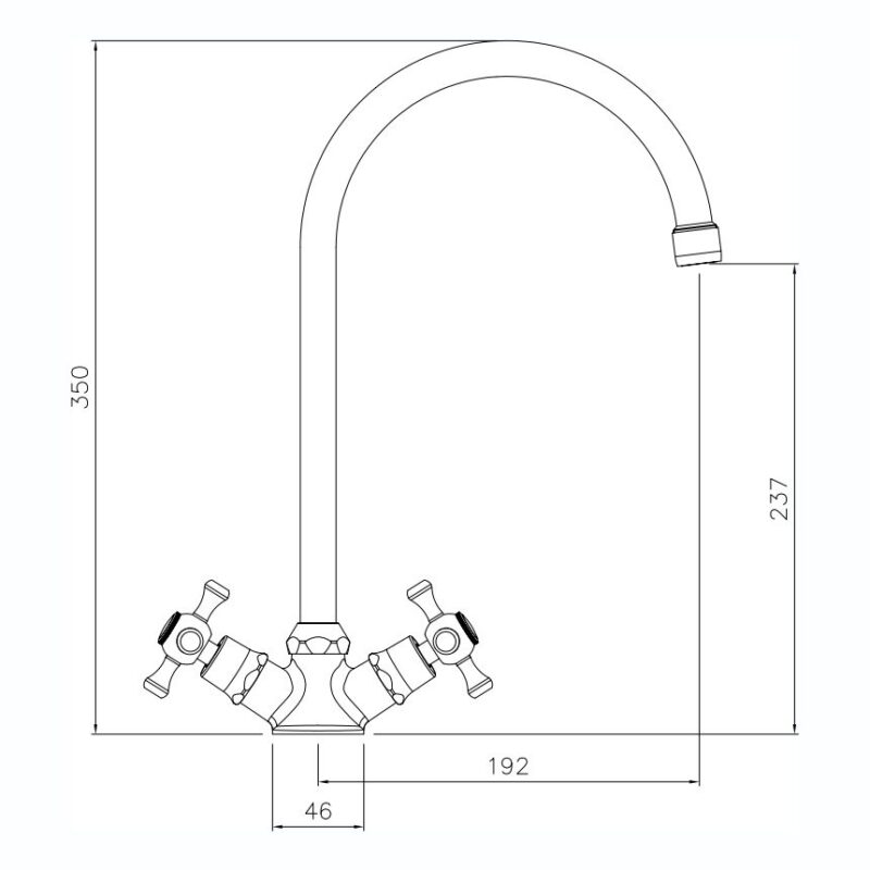 Abode Burford Monobloc Kitchen Mixer Tap Chrome