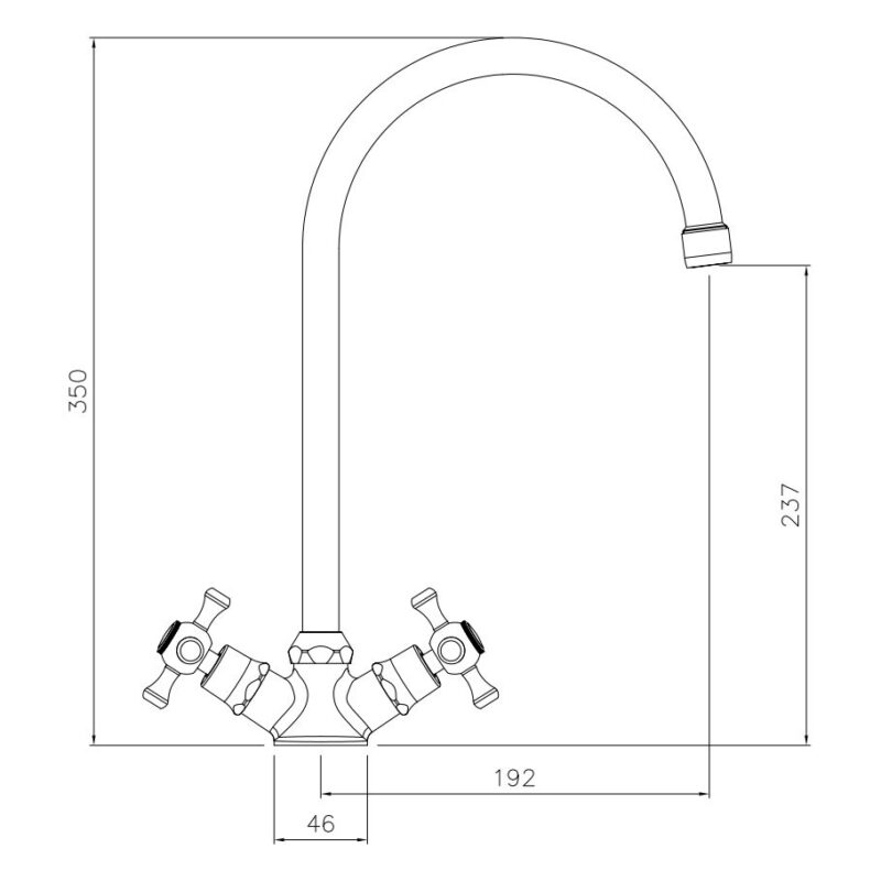 Abode Burford Monobloc Kitchen Mixer Tap Antique Brass