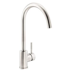 Abode Sway Single Lever Kitchen Mixer Tap Steel