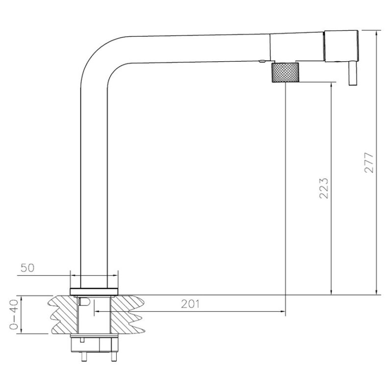 Abode Agilis Single Lever Kitchen Mixer Tap Black & Brass