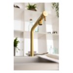 Abode Agilis Single Lever Kitchen Mixer Tap Brushed Brass