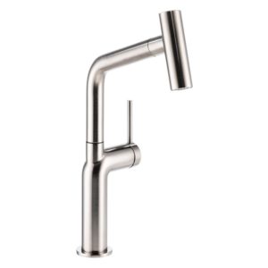 Abode Tubist T Single Lever Kitchen Mixer with Pull Out Brushed Nickel