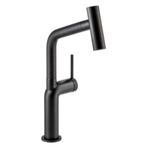 Abode Tubist T Single Lever Kitchen Mixer with Pull Out Matt Black
