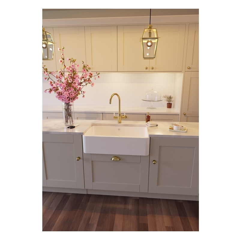 Abode Provincial Large 1 Bowl Undermount Sink White