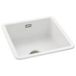 Abode Sandon 1 Bowl Ceramic Undermount/Inset Sink White