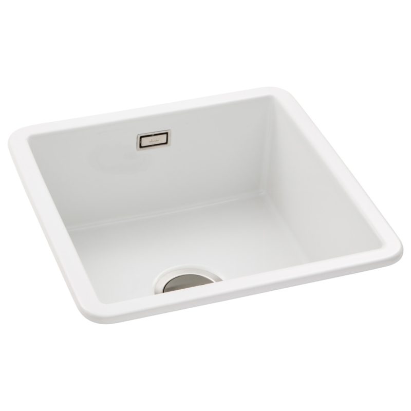 Abode Sandon 1 Bowl Ceramic Undermount/Inset Sink White