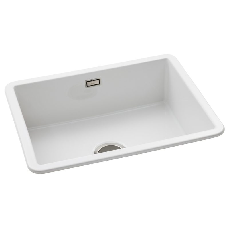 Abode Sandon Large 1 Bowl Ceramic Undermount/Inset Sink White