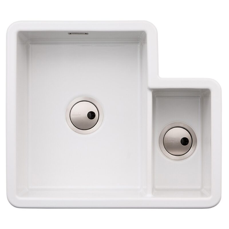 Abode Sandon 1.5 Bowl Ceramic Undermount/Inset Sink White Abode Sandon 1.5 Bowl Ceramic Undermount/Inset Sink White