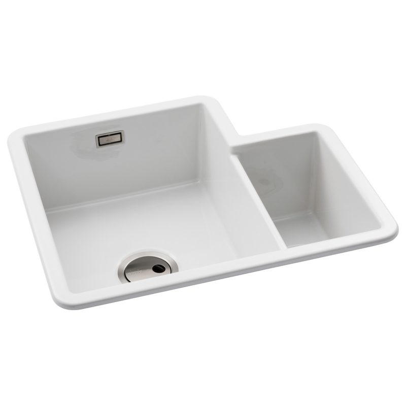 Abode Sandon 1.5 Bowl Ceramic Undermount/Inset Sink White