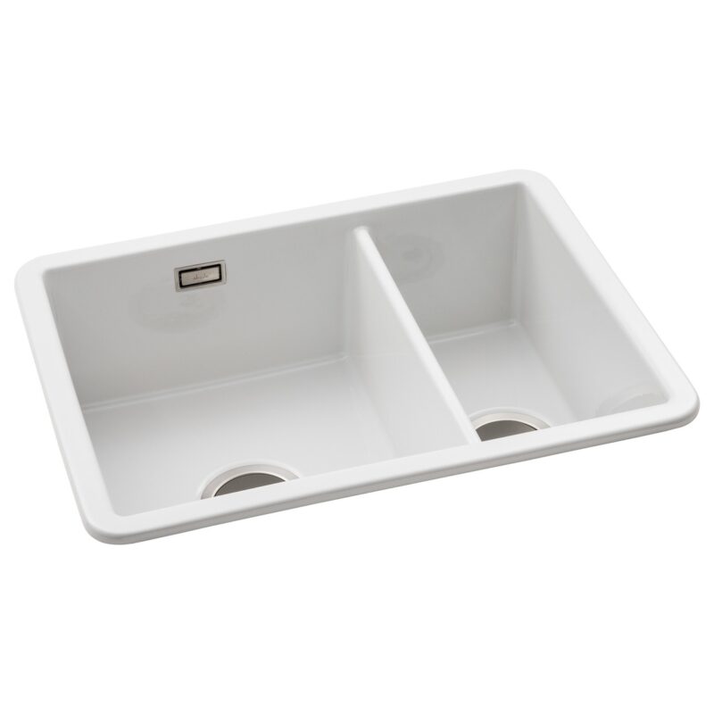 Abode Sandon 1.5 Bowl Ceramic Undermount/Inset Sink White