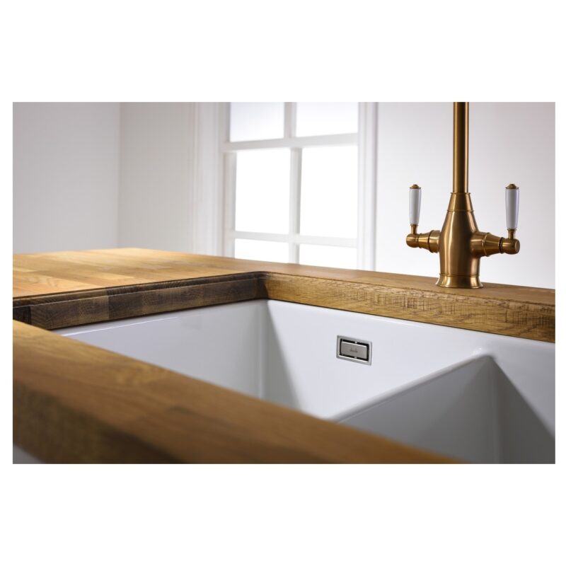 Abode Sandon 1.5 Bowl Ceramic Undermount/Inset Sink White