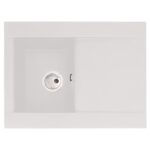Abode Aspekt 1 Bowl & Drainer Granite Inset Sink White