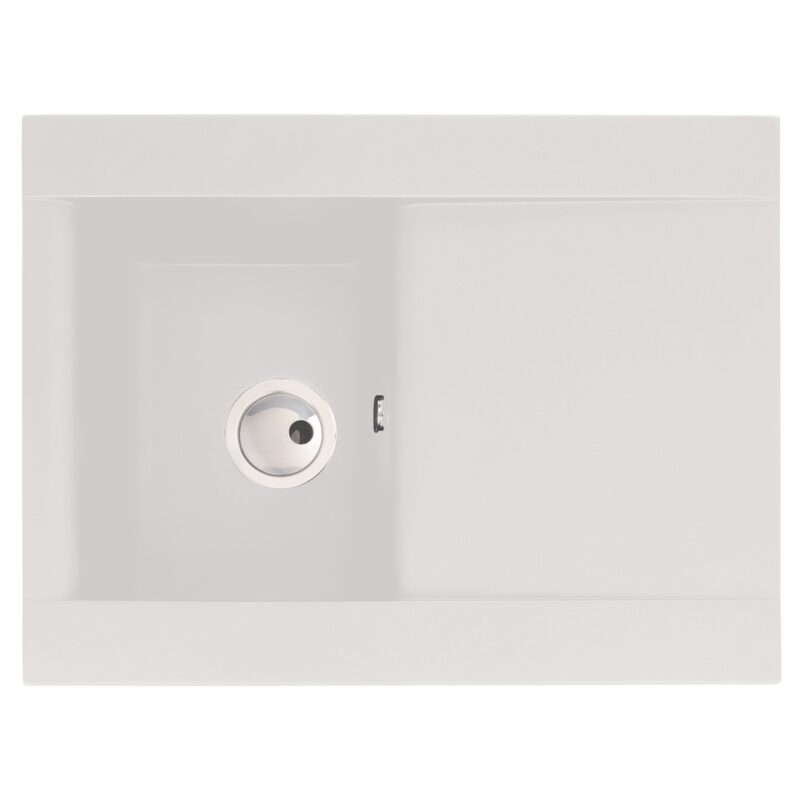 Abode Aspekt 1 Bowl & Drainer Granite Inset Sink White Abode Aspekt 1 Bowl & Drainer Granite Inset Sink White