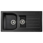 Abode Oriel 1.5 Bowl & Drainer Granite Inset Sink Black