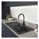 Abode Oriel 1.5 Bowl & Drainer Granite Inset Sink Black